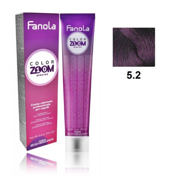 Крем-краска для волоc Fanola Color Zoom быстрого действия (10 мин.), оттенок 5.2