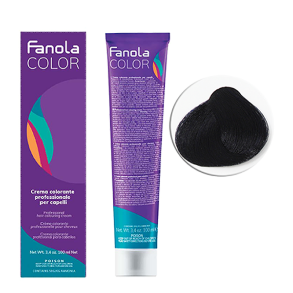 Крем-краска для волос Fanola Color, тон 1.10, иссиня-черный, 100 мл