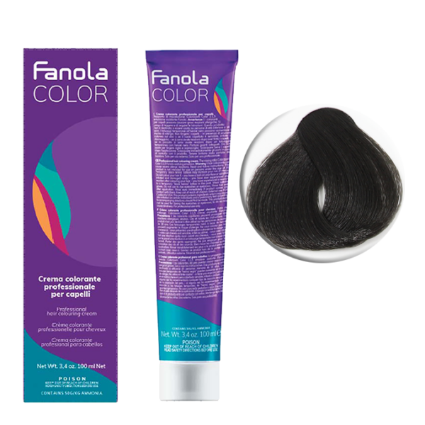 Крем-краска для волос Fanola Color, тон 3.0, темный брюнет натуральный, 100 мл