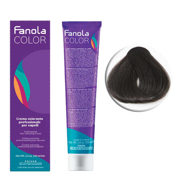 Крем-краска для волос Fanola Color, тон 4.0, брюнет натуральный, 100 мл