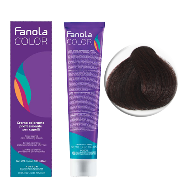 Крем-краска для волос Fanola Color, тон 5.4, светлый брюнет медный, 100 мл
