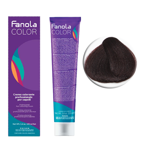 Крем-краска для волос Fanola Color, тон 5.5, светлый брюнет махагоновый, 100 мл