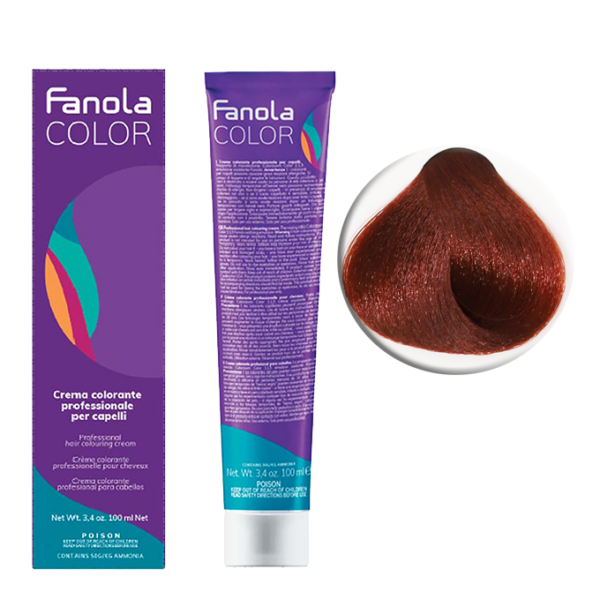 Крем-краска для волос Fanola Color, тон 6.44, темный блонд интенсивно-медный, 100 мл