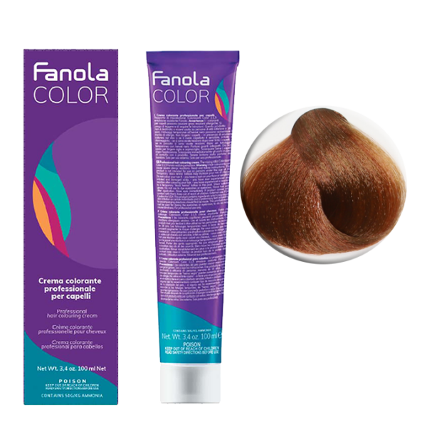 Крем-краска для волос Fanola Color, тон 7.04, средний блонд натурально-медный, 100 мл