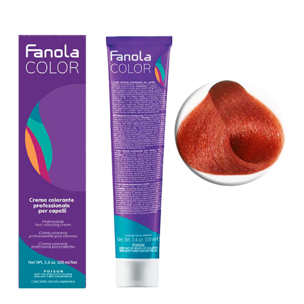 Крем-краска для волос Fanola Color, тон 7.44, средний блонд интенсивно-медный, 100 мл