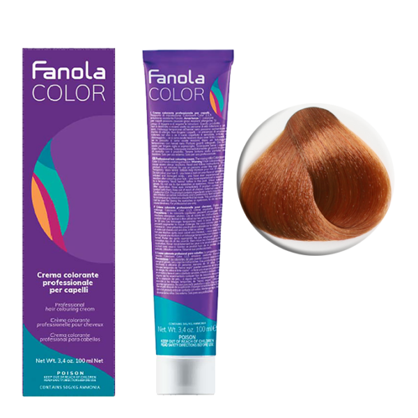 Крем-краска для волос Fanola Color, тон 8.04, блонд натурально-медный, 100 мл