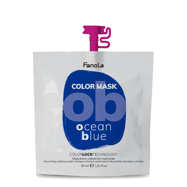Оттеночная маска для волос Fanola Color Mask голубая, 30 мл