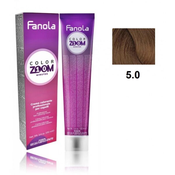 Крем-краска для волоc Fanola Color Zoom быстрого действия (10 мин.), оттенок 5.0
