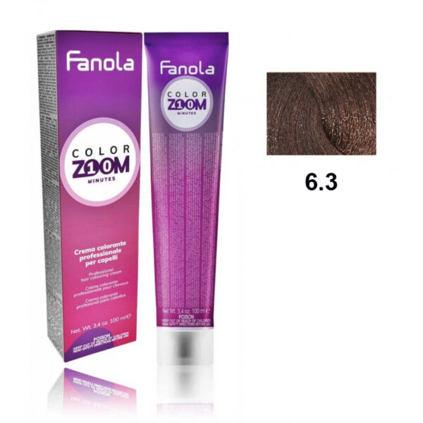 Крем-краска для волоc Fanola Color Zoom быстрого действия (10 мин.), оттенок 6.3