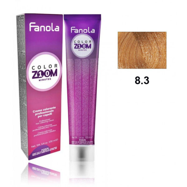 Крем-краска для волоc Fanola Color Zoom быстрого действия (10 мин.), оттенок 8.3