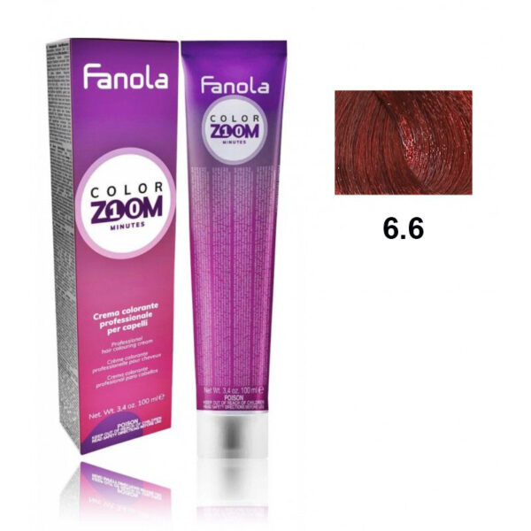 Крем-краска для волоc Fanola Color Zoom быстрого действия (10 мин.), оттенок 6.6