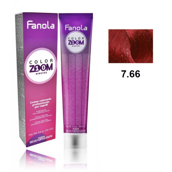 Крем-краска для волоc Fanola Color Zoom быстрого действия (10 мин.), оттенок 7.66