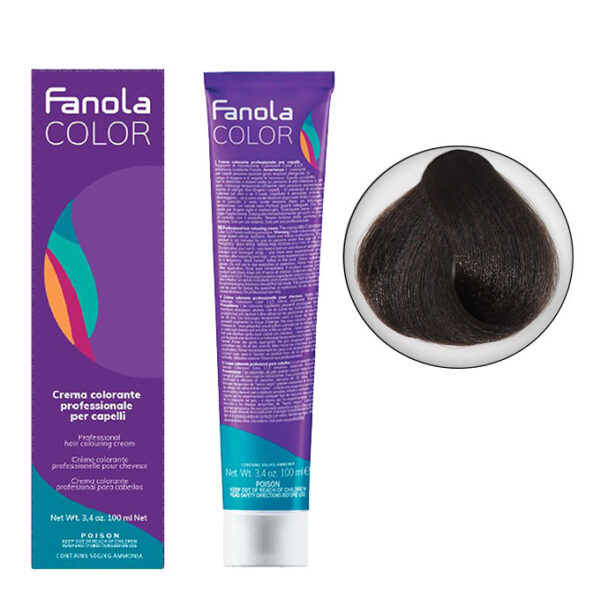 Крем-краска для волос Fanola Color, тон 4.03, темный блонд махагоновый, 100 мл