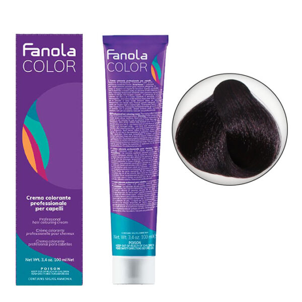 Крем-краска для волос Fanola Color, тон 4.22, темный блонд махагоновый, 100 мл