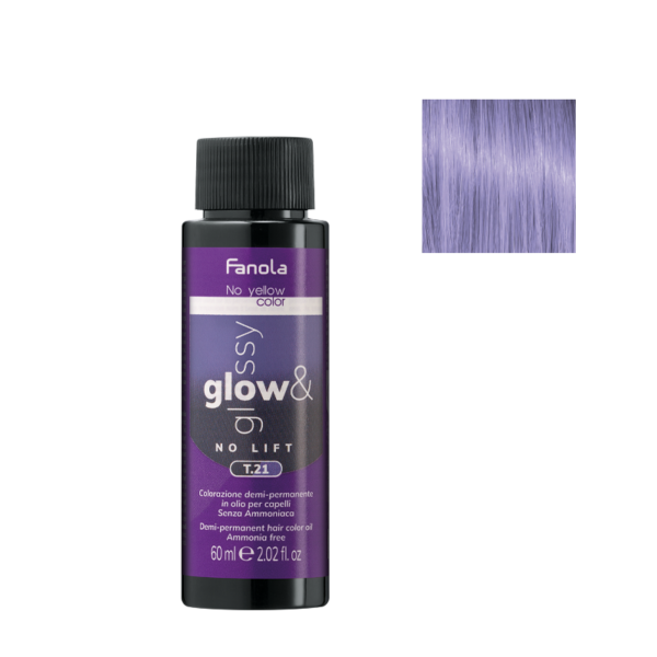 Деми-перманентный тонирующий краситель Glow & Glossy, Тон T.21 Тонер фиолетово-пепельный, 60 мл