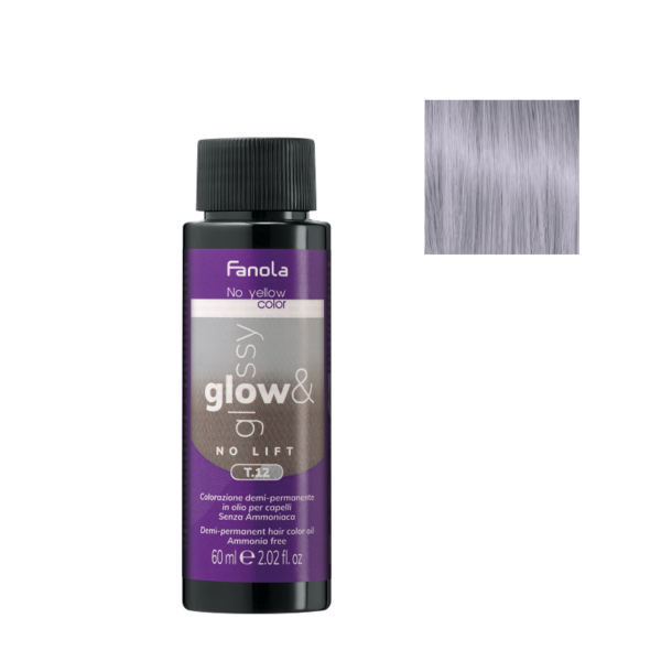 Деми-перманентный тонирующий краситель Glow & Glossy, Тон T.12 Тонер пепельно-фиолетовый, 60 мл