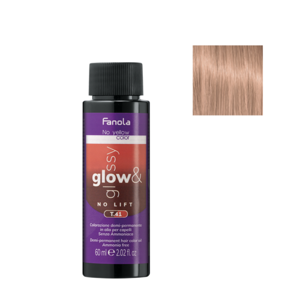 Деми-перманентный тонирующий краситель Glow & Glossy, Тон T.41 Тонер медно-пепельный, 60 мл